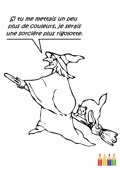 Sorci&egrave;re rigolotte &agrave; colorier